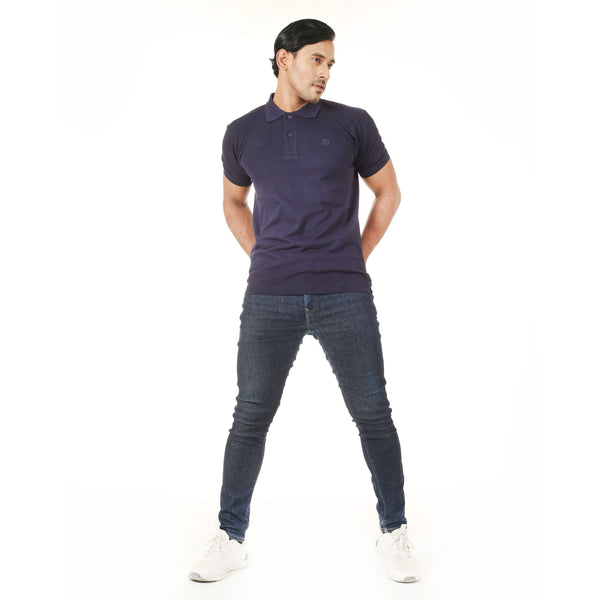 Premium Polo Shirt (Slim Fit)-Navy Blue