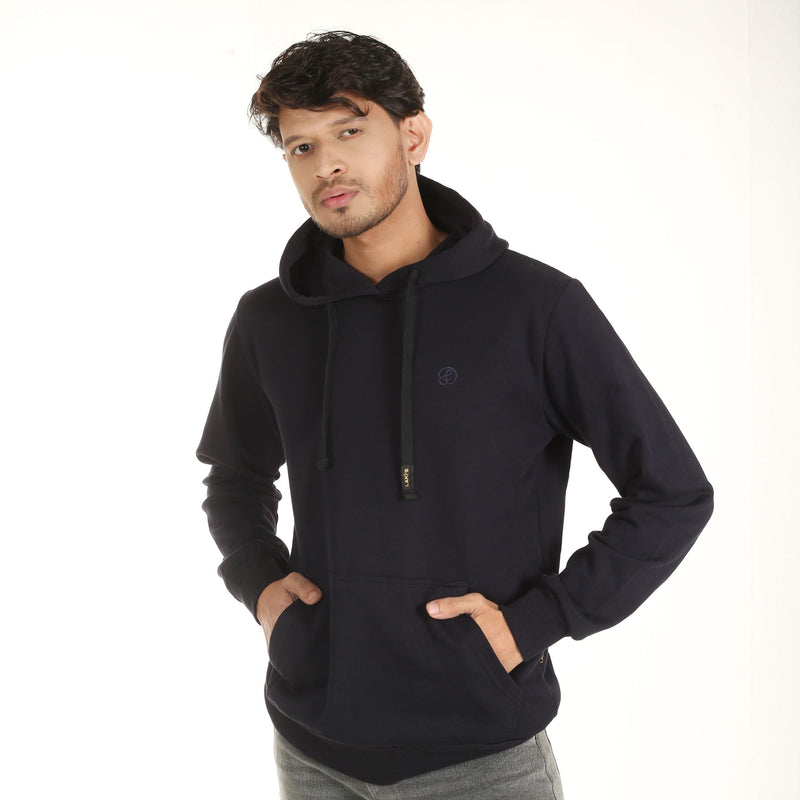 Premium Plain Black Hoodie (Slim Fit)